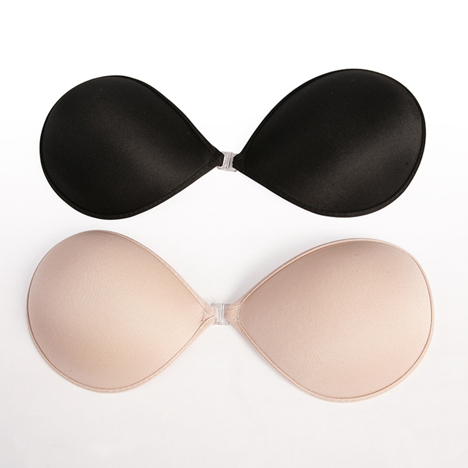 

Silicone Strapless Backless Push-Up Self-Adhesive Magic Stick Invisible Bra Seamless Bras Front Closure Strapless Invisible Intimate OOA4463, Nude