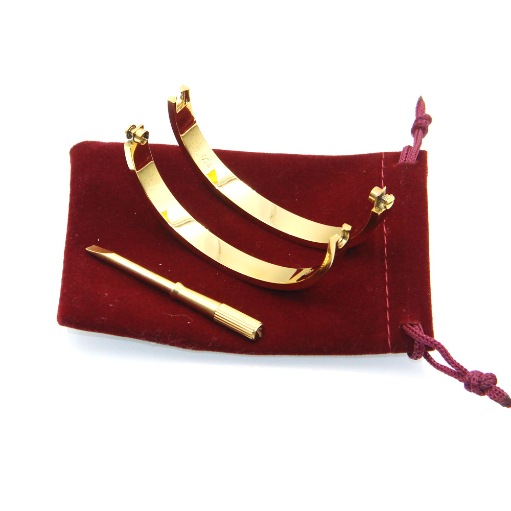 

New Hot titanium steel screw Love Bracelet Fashion brand love Bangle Women man Bracelet Diamond opening Bangles with screwdriver bag