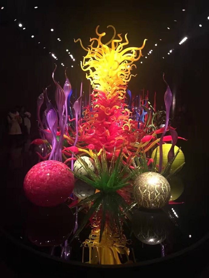 Colorful Hand Blown Lamps Style Borocilicate Glass Large Sculpture for Home Restaurant Hotel Projects Customized-image-409491153