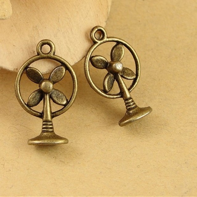 

500 PCS/lot Electric Fan Pendants charms antique bronze tone colors, 20*13mm good for DIY Craft