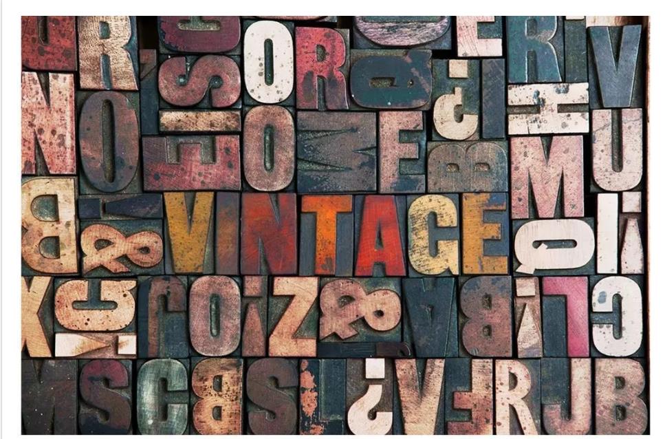Custom 3d wall murals wallpaper 3d photo wallpaper murals Vintage letterpress wood board word background wall Painting home decor-image-420366245
