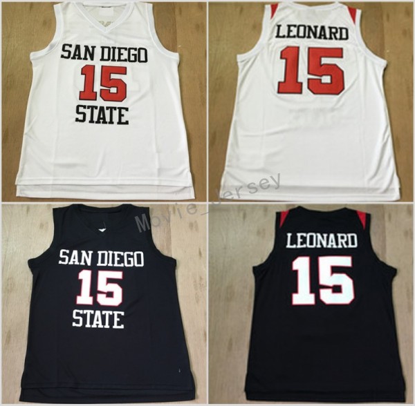 

2018 San Diego State Aztecs Kawhi Leonard College Basketball Jersey 15 Kawhi Leonard Black Stitched University Basketball Jerseys MENS S-XXL, Black;red