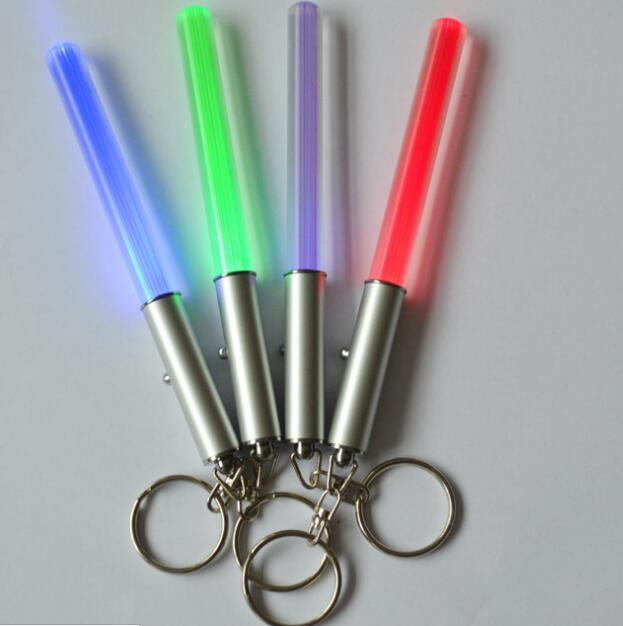 

LED Flashlight Stick Keychain Mini Torch Aluminum Key Chain Key Ring Durable Glow Pen Magic Wand Stick Lightsaber LED Light Stick