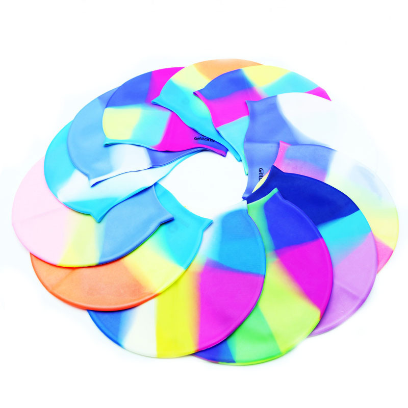 

Silicone Rubber Children Swimming Cap Adult Men Women Waterproof Swim Caps Hat Swimming Accessories Swim Caps, Black