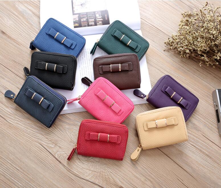 

Korean mini purse ladies short paragraph bow cute student zero purse key bag, Multi