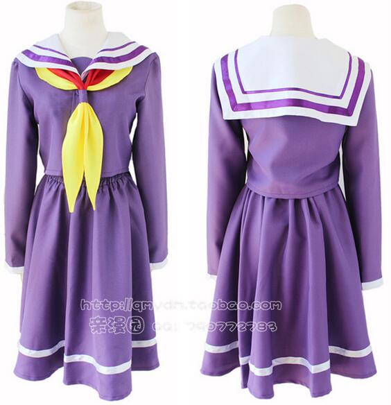 

Shiro No Game No Life Cosplay Sora Costume Japanese Anime School Uniform Sailor Dress Fantasia Adult Women Halloween Costume