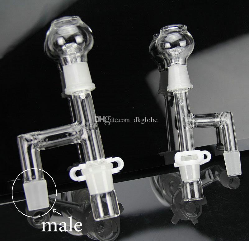 

Hot Reclaim Ash Catcher 14.4mm or 18.8mm Male Female Joint Glass Adapter With Keck Clip Oil Rig