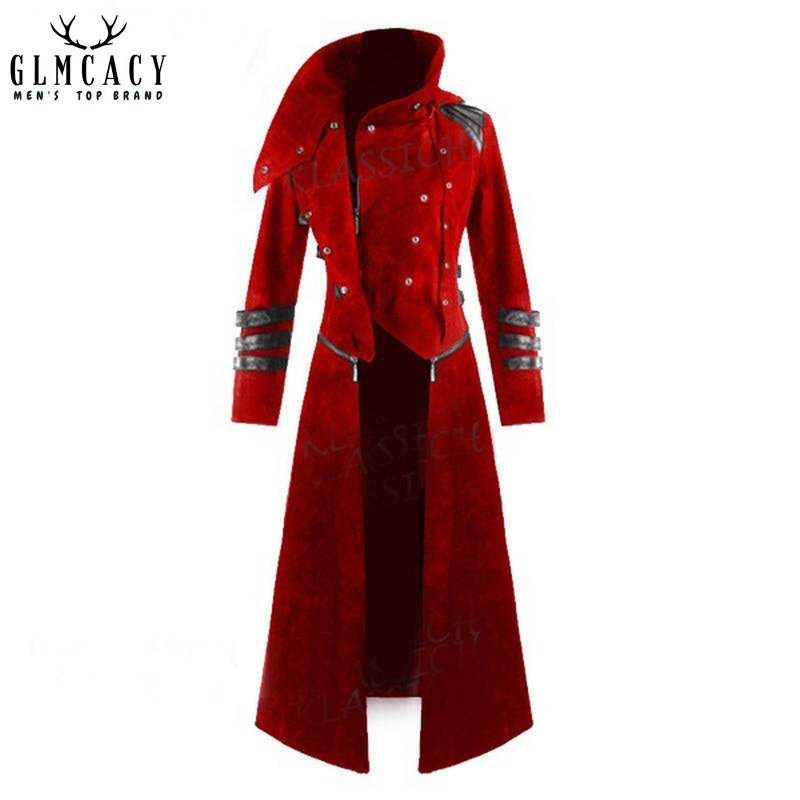 

Mens Brocade Jacket Gothic Steampunk Vintage Victorian Overcoat Male Vintage Halloween Performance Costume Jacket, Black