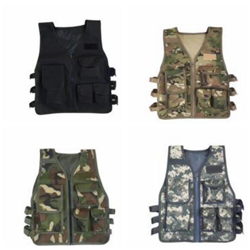 

Kids Waistcoat Boys Camo Tactical Vest Baby Outdoor Game CS Vests Adults Camouflage Military Sport Outwear Cos Protective Equipment XYY01, As pictures