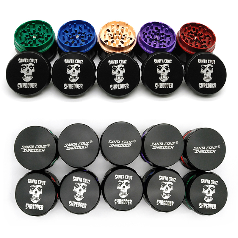 

Santa Cruz Chamfer Herb Grinder drum Shape 4 Layers 63mm Diameter Special Color Zinc Alloy Tobacco Crusher Metal Grinder VS Sharpstone