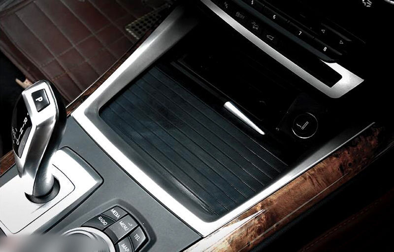 Steel Console Front Water Cup Holder Cover Trim 1pcs for BMW X5 E70 2007-2013