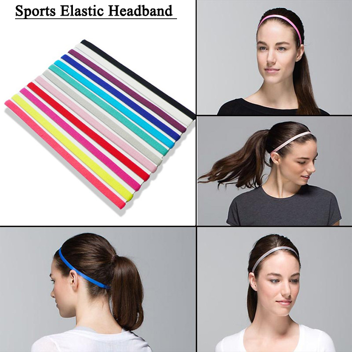 

Mens Boys Long Black Thin Hair Elastic Football Sports Headband