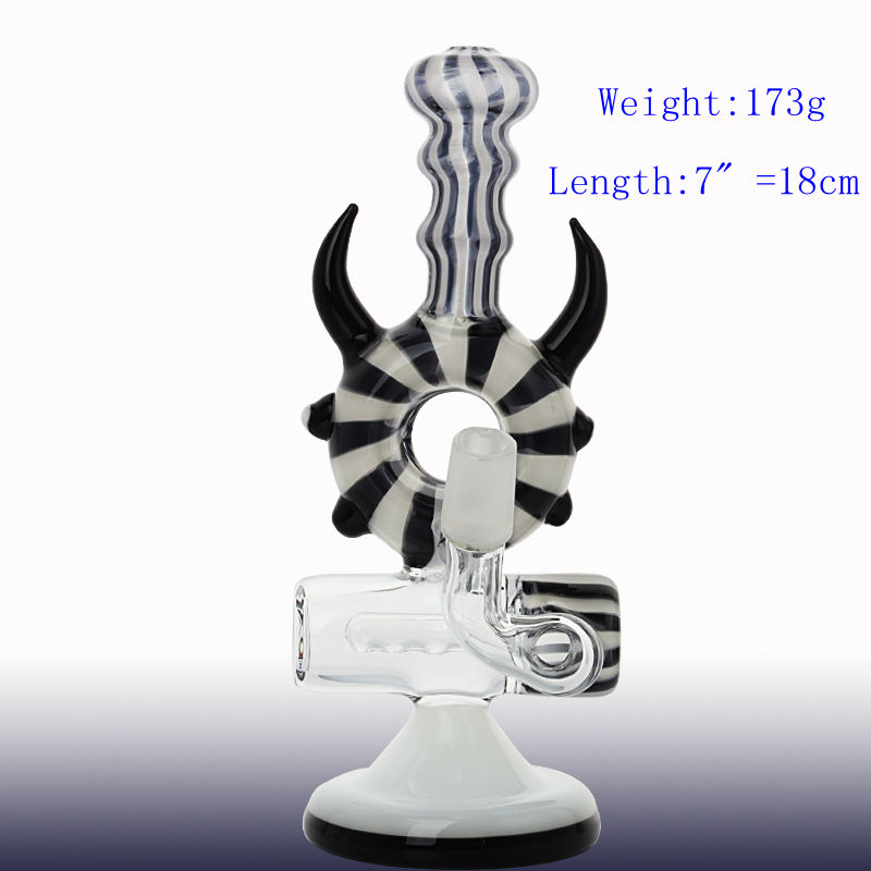 

Ox Horn Heady Glass Bongs With 173g 14mm Joint galss bowl and tube Pyrex Recycle Bong Oil Rigs Short Nect Mouthpiece Water Pipes