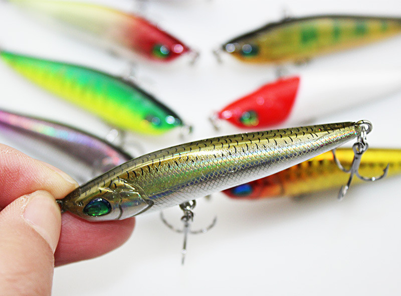 

Lipless Realistic Fish Bass Fishing lure 8cm 15g 6# BKB Hooks Minnow Wobbler Laser Pencil Swimbaits dray Catfish bait