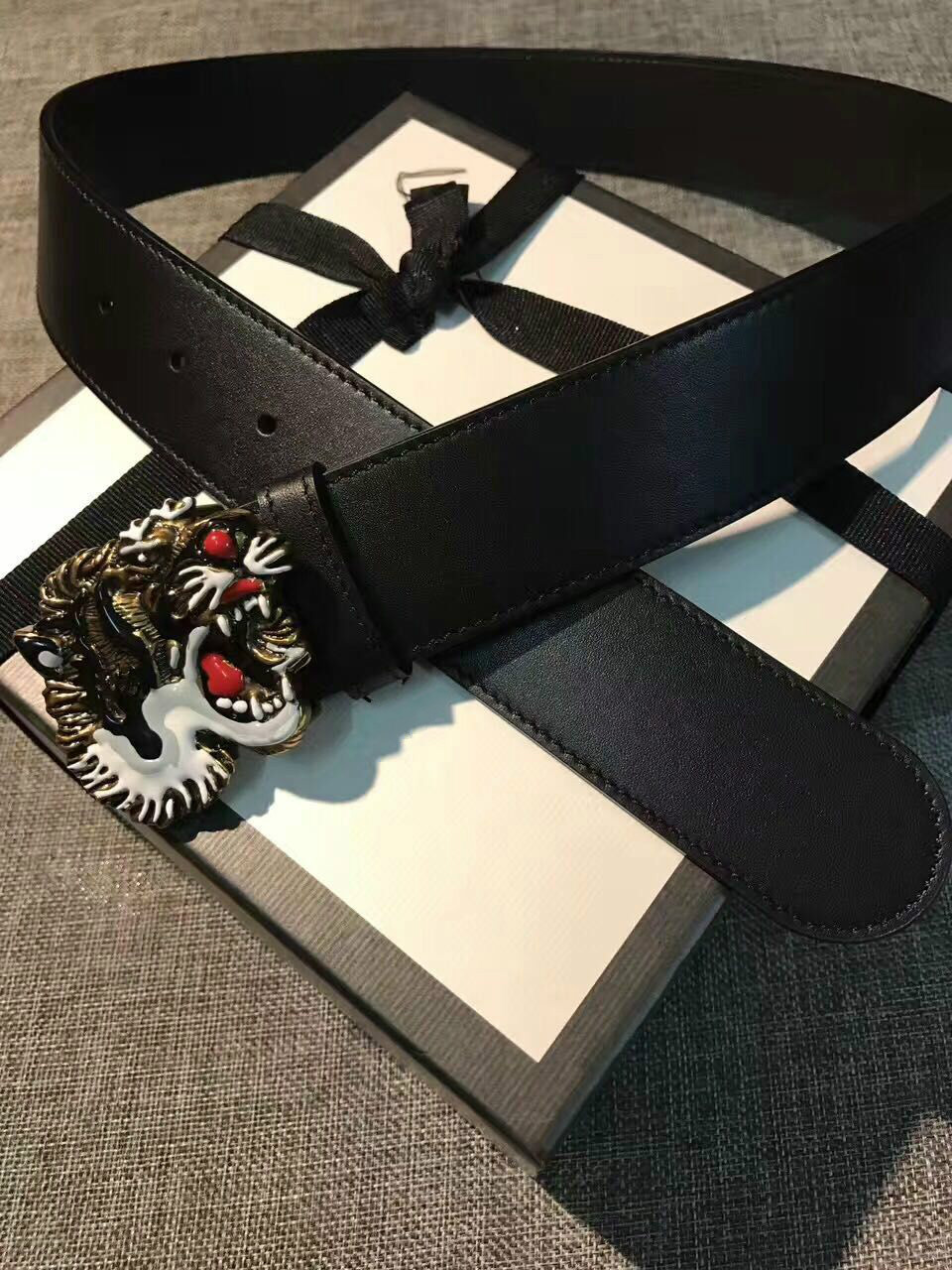 

Hot selling Black Luxury High Quality Designer Belts Fashion Tiger animal pattern buckle belt mens womens belt ceinture for gift