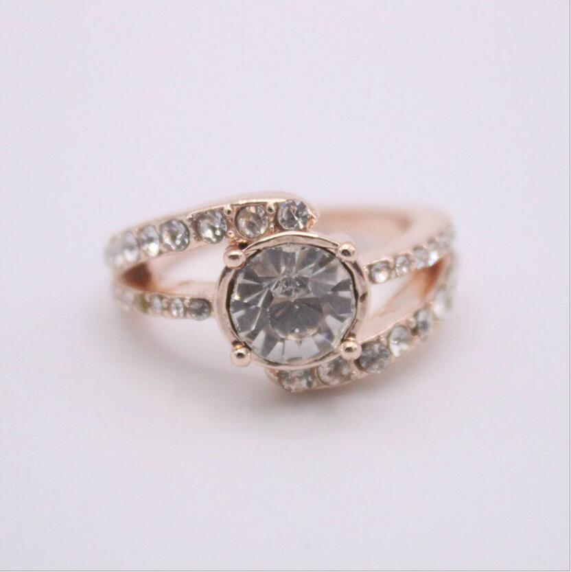 

jewelry rings for women rose gold zircon band rings simple hot fashion free of shipping