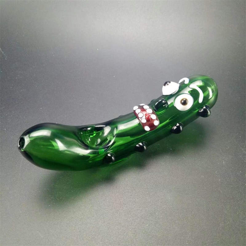 

Funny Pickle Smoking Glass Pipe Cucumber Heady Tobacco Hand Pipes Pyrex Colorful Spoon Pipe Water Pipe Smoking Accessories Free Shipping