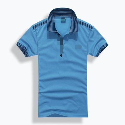 

high quality Summer Hot Sale lapel Polo Cotton Shirt Men Short Sleeve Sport Polo Striped fashion Casual, Red