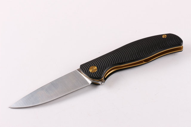 

Shirogorov knife gold 8CR17MOV blade steel handle Ball bearing system hand-polished folding knife knives xmas gift knife