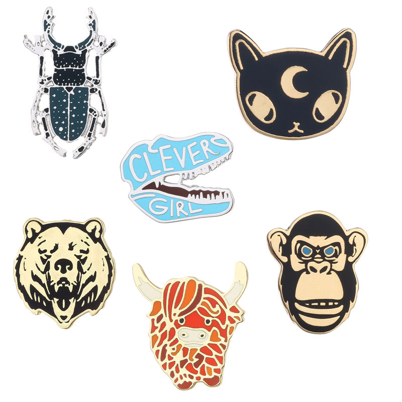

Cute Cat Tiger Animal Small Size Hard Enamel Brooches Pins Lapel Pins For Boy Girl Men Women Clothes Backpack Hat Jacket Badge New Fashion