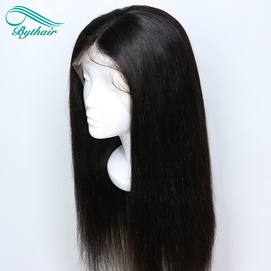 

Bythair Human Hair Wig Full Lace Wig Pre-plucked Hairline Silky Straight Brazilian Virgin Hair Lace Front Wig 130% Density With Baby Hair, #2