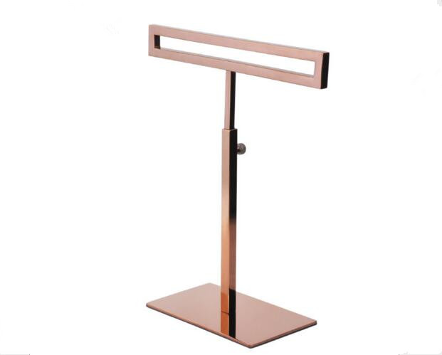 

Wholesale 10pcs high-grade Rose gold Necktie display stand Men's Necktie women's silk scarf holder wig purse display rack Boutique prop