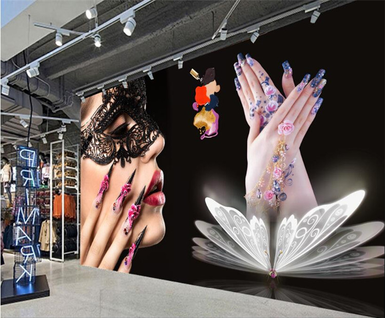 

mural custom senior wallpaper mural beauty salon nail artifact background wall papel de parede para quarto wall paper, As show