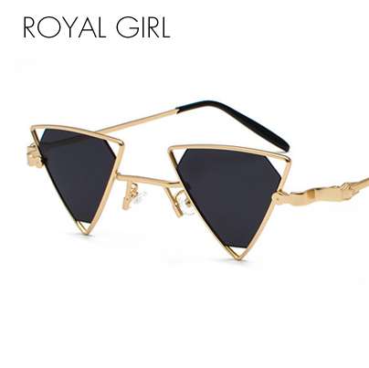 

ROYAL GIRL Vintage Punk Triangle Sunglasses Women Men Metal Frame Black Red Yellow Pink Sun Glasses Retro Shades ss056