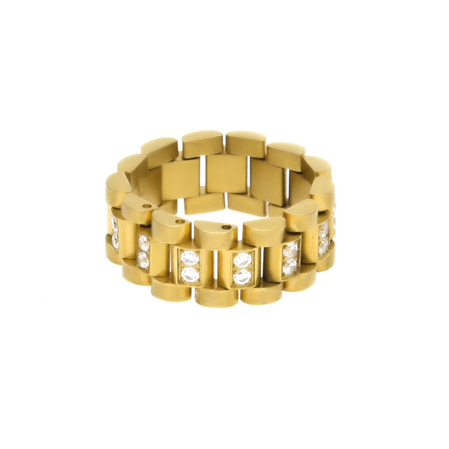 

Stainless Steel hip hop ring high quality cubic zirconia rings Men fashion jewelry bling bling for boyfriend gifts anel