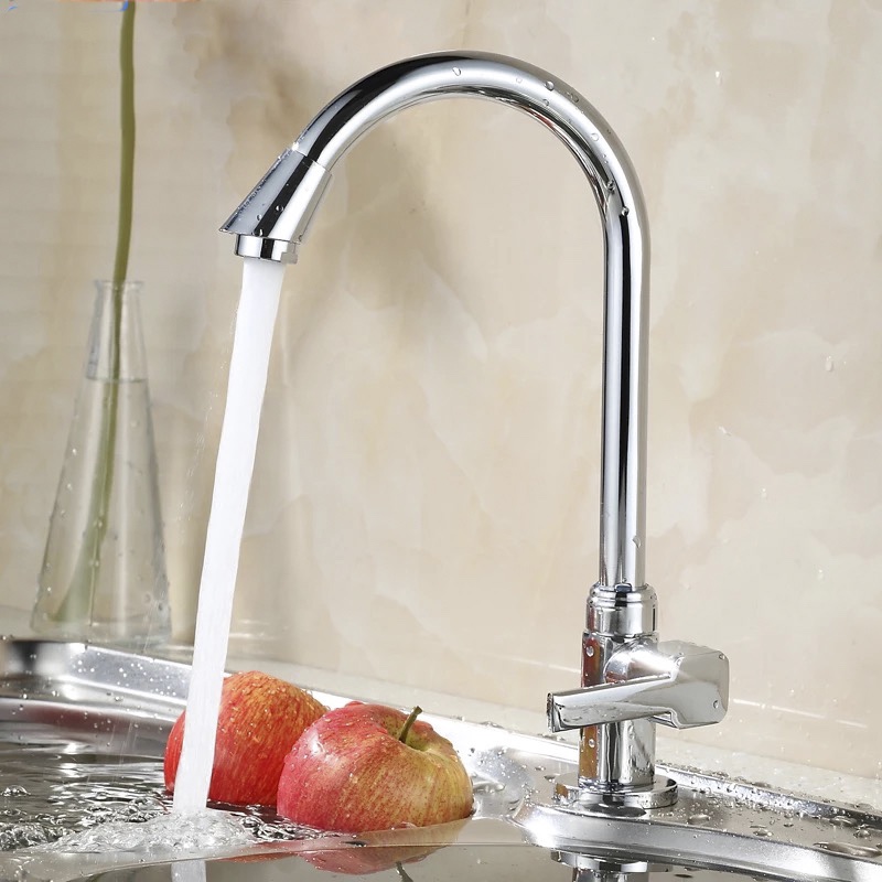 

Kitchen Faucets Silver Single Handle Zinc Alloy Kitchen Tap Single Hole Handle Swivel 360 Degree Water Mixer Tap Mixer Tap