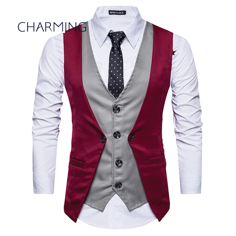 

Mens style vest Fashion hit color fake two designs vest on men Mens fitted vests Vest menswear Men's formal vests, Photo color