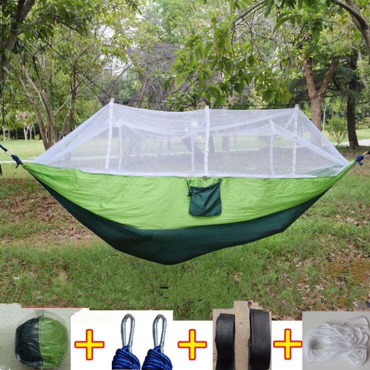 

12 Colors 260*140cm Portable Hammock With Mosquito Net Single-person Hammock Hanging Bed Outdoor Gadgets SEA SHIPPING CCA6841 30pcs