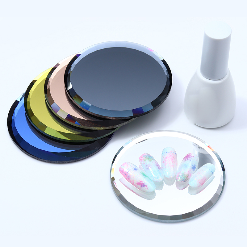 

False Nail Tips Display Board Mirror Glass Color Palette Practice Shelf Manicure Tool Nail Art Decoration Tool Accessory, Color black