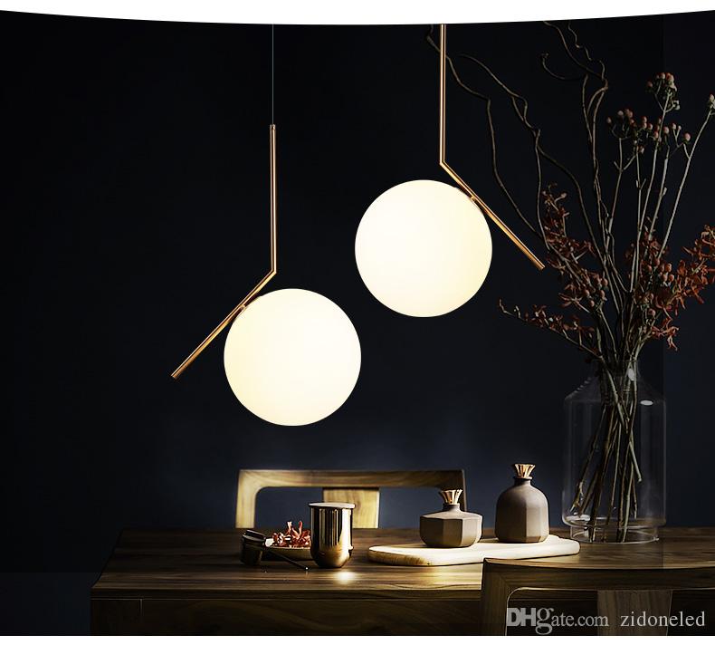 

Modern Style Glass Ball Pendant Lamp Living Room Bedroom Minimalist Restaurant Pendant Light Nordic Clothing Decoration