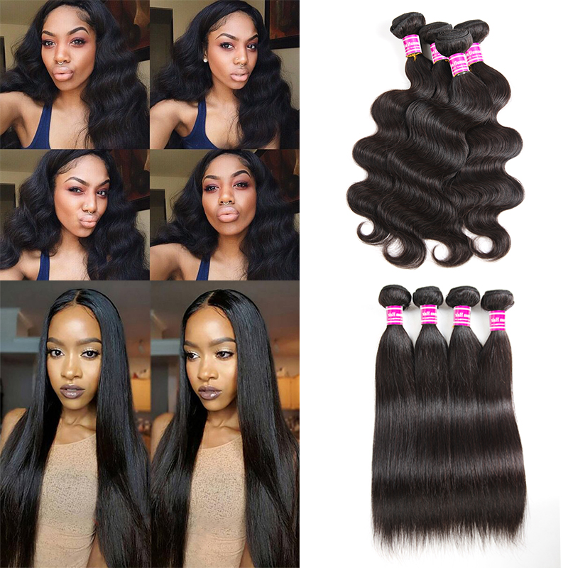 

Hot Selling Brazilian Straight Body Wave Virgin Human Hair Weaves Bundles 3/4 Remy Malaysian Mongolian Bundles Hair Vendor Extensions Wefts