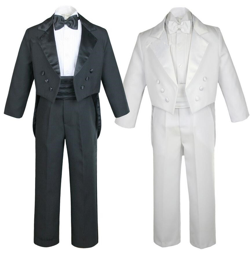 

new 2018 Boy's Formal Wear Fashion boy suit of black and white children dovetail dress formal evening dress