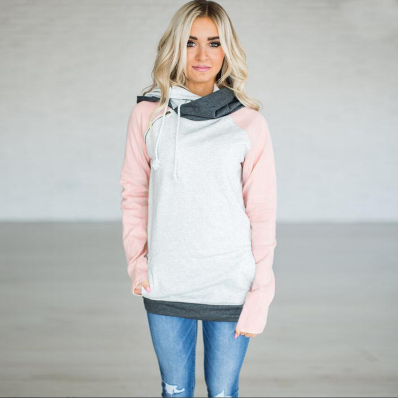 Grande taille sweats à capuche femmes automne pull surdimensionné à capuche femme chaud Double sweat à capuche Patchwork à capuche XXXL