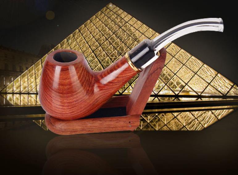 

Old mahogany smooth pipe, white tail, bright paint, curved pipe, red sandalwood filter cigarette hammer, hammer bucket