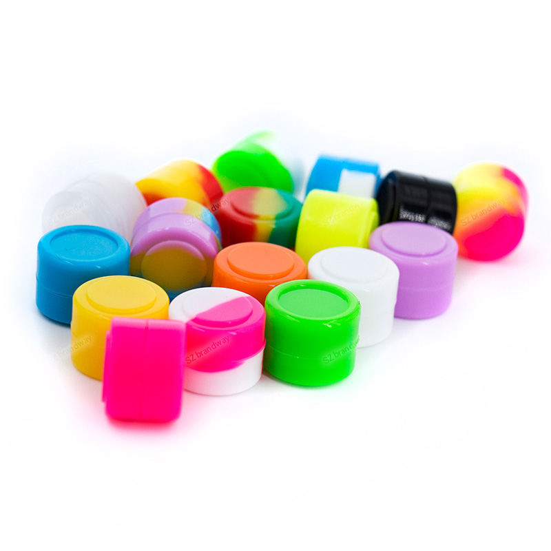 

2mL Silicone container Nonstick Silicone Jars 2ML Colorful Clear Round Wax container FDA Silicone Jars Dabs DHL free