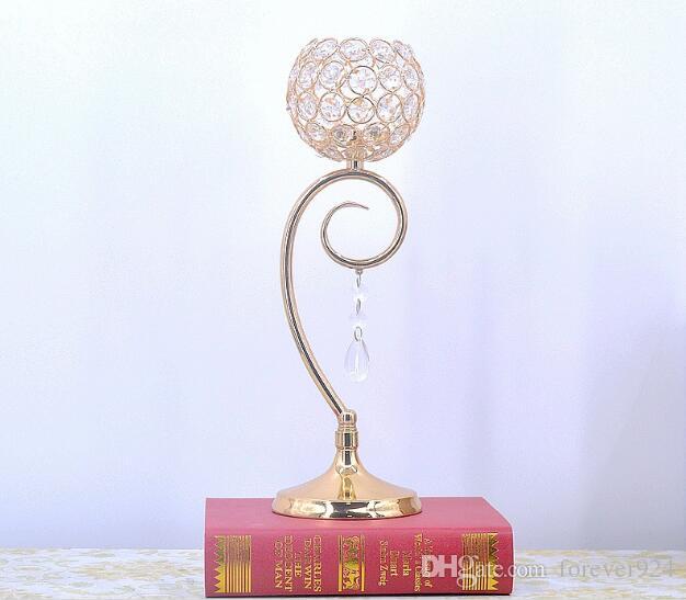 

Crystal Table Candle Hodlers Metal Silver Candle Holder Gold Candlesticks Stand Lantern for Wedding Centerpieces Candelabra Decoration