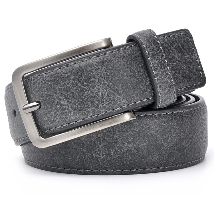 mens casual black leather belt