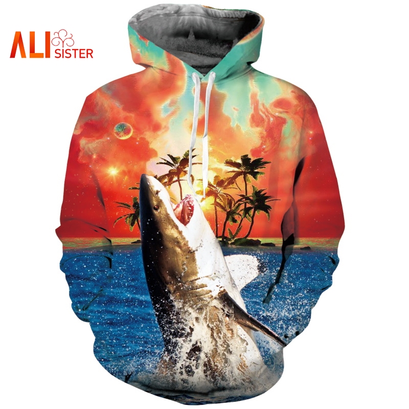 

Alisister 3D Tropical Fish Funny Hoodies Hawaii 3d Long Sleeve Casual Pullovers Men Women Tops Hip Hop Streetwear Sweatshirts, Casual sweatshirt