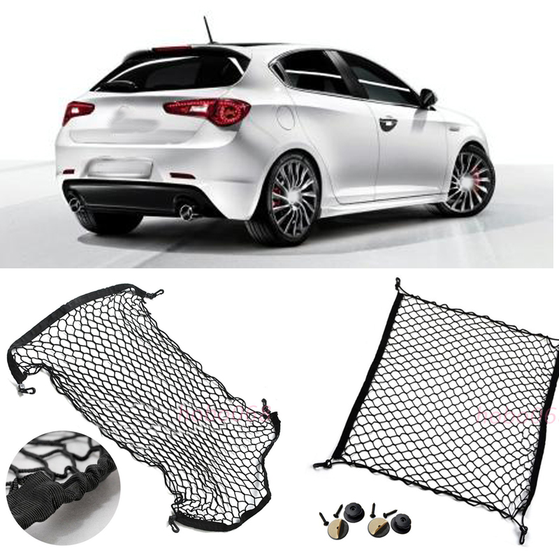 

For Alfa Romeo Giulietta 1954-2017 Alfa Romeo Mito 2012-17 Stelvio model Rear Trunk Cargo Organizer Storage Nylon Plain Vertical Seat Net