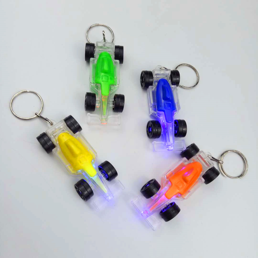 

Free shipping LED toy Racing car accessories buckle with light keychain creative flash keychain small gifts, Silver