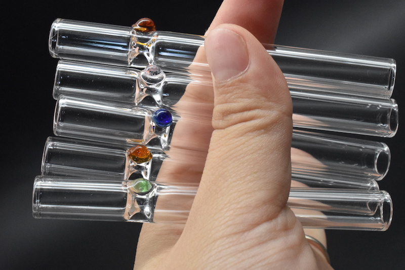 colorful mini cheap Glass Straw Tube Cigarette Filter Pipes tobacco glass cigarette Tips Thick Pyrex Smoking Pipes VS OG cigarette Holder-image-414115006