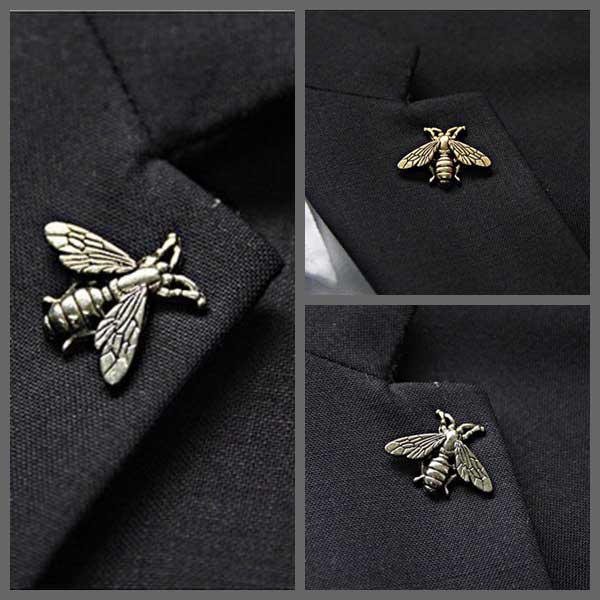 British Style Retro Animal Honey Brooch Pin for Mens Suit Tie Hat Lapel Pin Small Size Bee Badage Vintage Unisex Breastpin Wholesale Broach-image-416722630