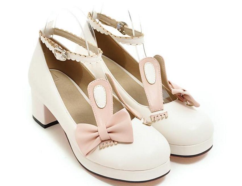 

Free send Hot High heeled princess shoes women round head Coarse heel bowknot Single shoes, Pink