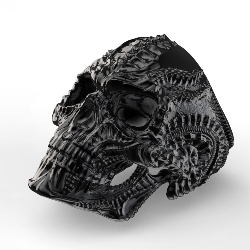 

316L Stainless Steel Alien Skull Ring for Men Hip hop party ring male