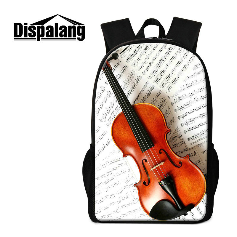 

Guitar Violin Printed School Backpack For Teenage Girls Boys Musical Design Primary Schoolbags Bookbags Women Travel Shoulder Bagpack Rugtas, As the picture show