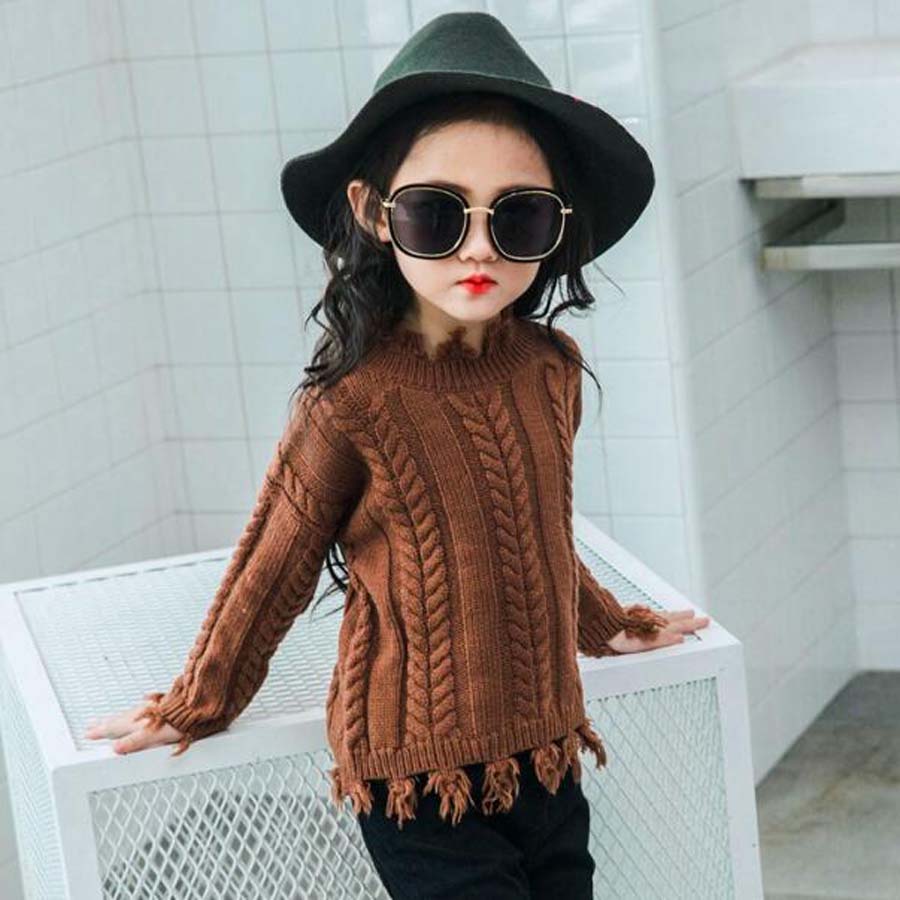 Baby girls sweater Toddler Kids Spring Autumn clothes girls Pullovers tops Winter Knit Loose Top for 2-9years child outwear